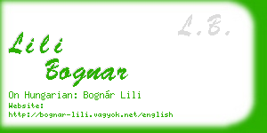 lili bognar business card
