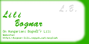 lili bognar business card
